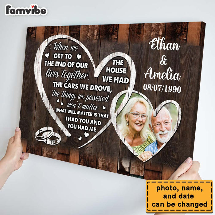 Personalized Gift For Couple The End Of Our Life Together Upload Photo Canvas 29432 1
