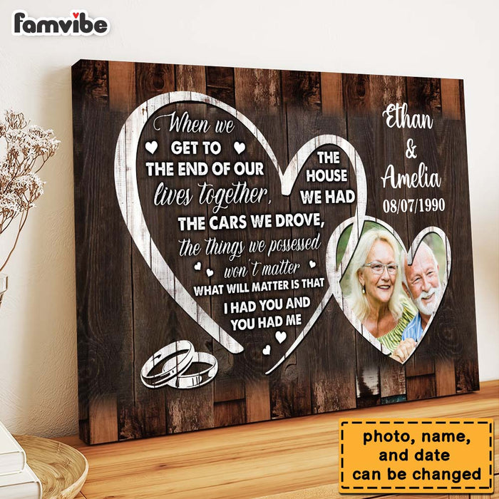 Personalized Gift For Couple The End Of Our Life Together Upload Photo Canvas 29432 1
