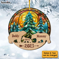 Personalized Family Bear 2 Layered Wood Ornament 29433 thumb 1