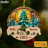 Personalized Family Bear 2 Layered Wood Ornament 29433 thumb 1