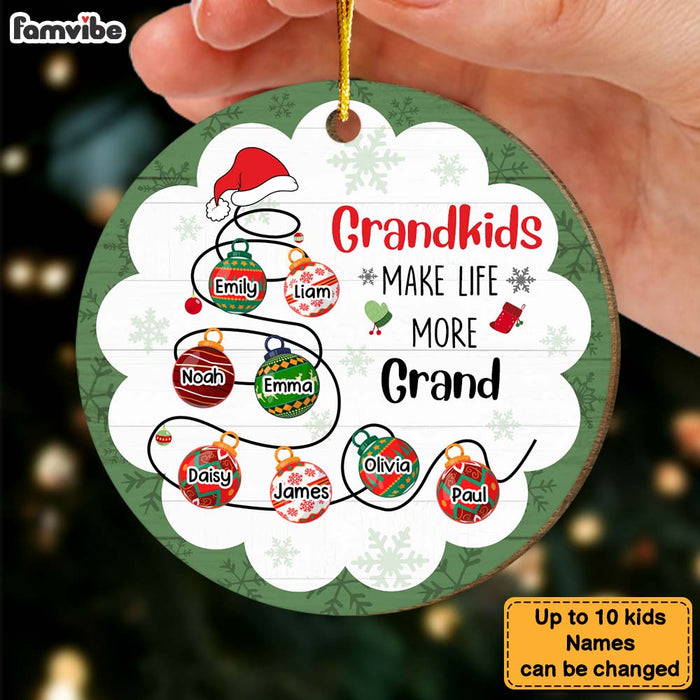 Personalized Gift For Grandma Grandkids Make Life More Grand Circle Ornament 29436 1