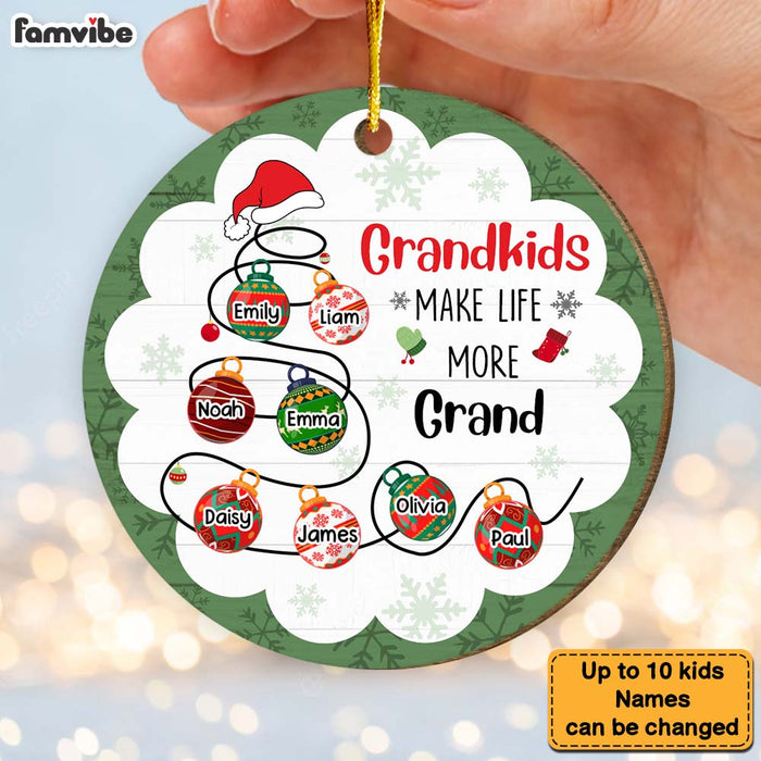 Personalized Gift For Grandma Grandkids Make Life More Grand Circle Ornament 29436 1