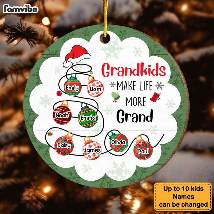 Personalized Gift For Grandma Grandkids Make Life More Grand Circle Ornament 29436 1