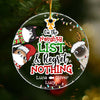 Personalized On The Naughty List And Regret Nothing Cat Circle Ornament 29437 1