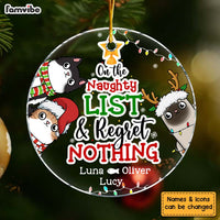 Personalized On The Naughty List And Regret Nothing Cat Circle Ornament 29437 thumb 1