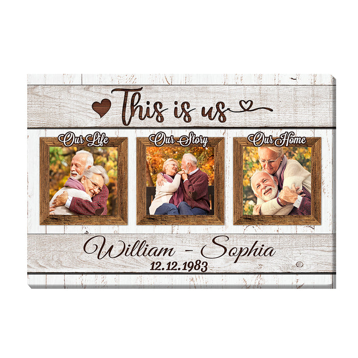 Personalized Wedding Aniversary Gift For Couple Upload Photo Canvas 29439 1