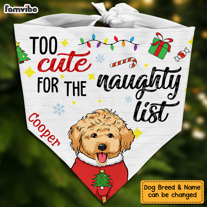 Personalized Christmas Gift For Dog Lovers Naughty List Bandana 29440 1