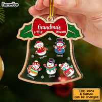Personalized Gift For Grandma Little Snowmen Christmas 2 Layered Mix Ornament 29442 thumb 1