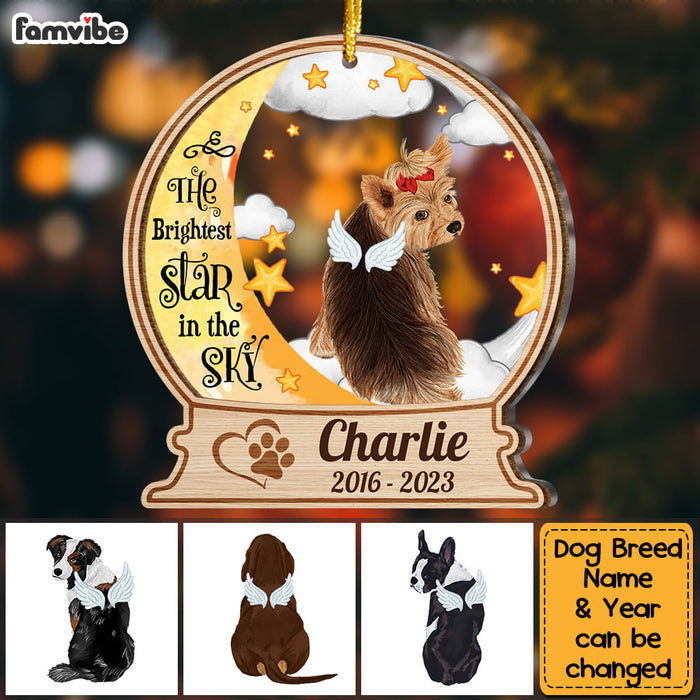 Personalized Dog Loss Memorial Brightest Star In The Sky 2 Layered Mix Ornament 29443 1