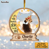 Personalized Dog Loss Memorial Brightest Star In The Sky 2 Layered Mix Ornament 29443 thumb 1