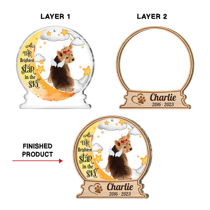 Personalized Dog Loss Memorial Brightest Star In The Sky 2 Layered Mix Ornament 29443 1