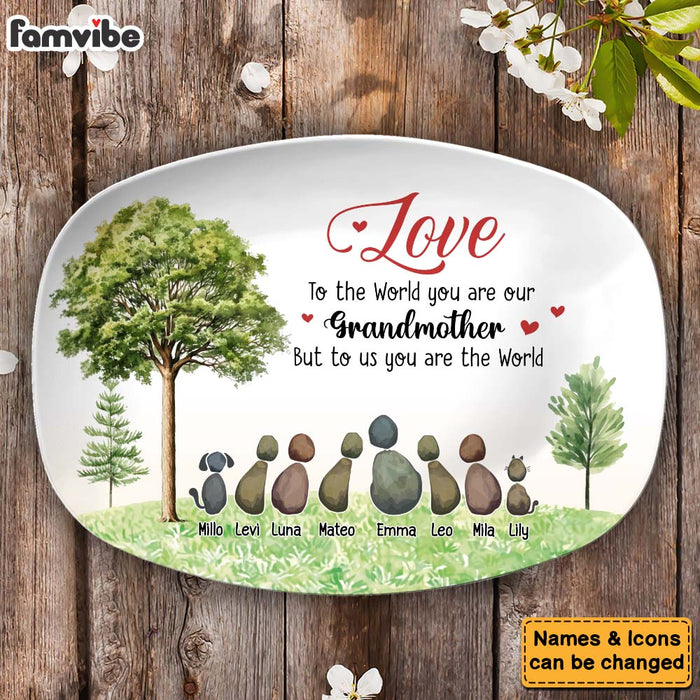 Personalized Gift For Grandma To The World You Are Grandmother Plate 29444 1