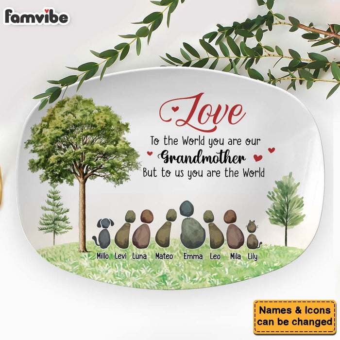 Personalized Gift For Grandma To The World You Are Grandmother Plate 29444 1