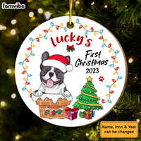 Personalized Christmas Gift Dog's First Christmas Circle Ornament 29446 thumb 1