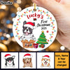 Personalized Christmas Gift Dog's First Christmas Circle Ornament 29446 1