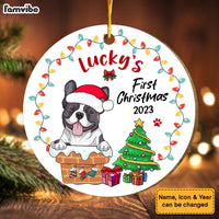 Personalized Christmas Gift Dog's First Christmas Circle Ornament 29446 thumb 1