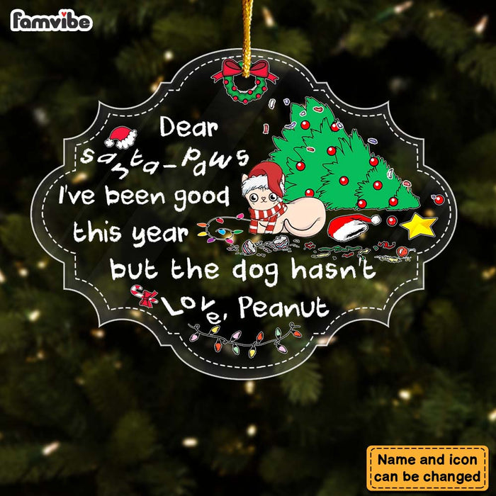 Personalized Letter To Santa-paws Cat Benelux Ornament 29447 1
