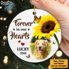 Personalized Dog Loss Memorial Forever In Our Hearts Upload Photo Circle Ornament 29448 1