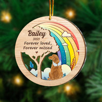 Personalized Dog Loss Memorial Forever Loved Forever Missed 2 Layered Mix Ornament 29449 thumb 1