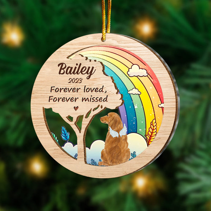Personalized Dog Loss Memorial Forever Loved Forever Missed 2 Layered Mix Ornament 29449 1