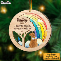 Personalized Dog Loss Memorial Forever Loved Forever Missed 2 Layered Mix Ornament 29449 thumb 1
