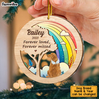 Personalized Dog Loss Memorial Forever Loved Forever Missed 2 Layered Mix Ornament 29449 thumb 1
