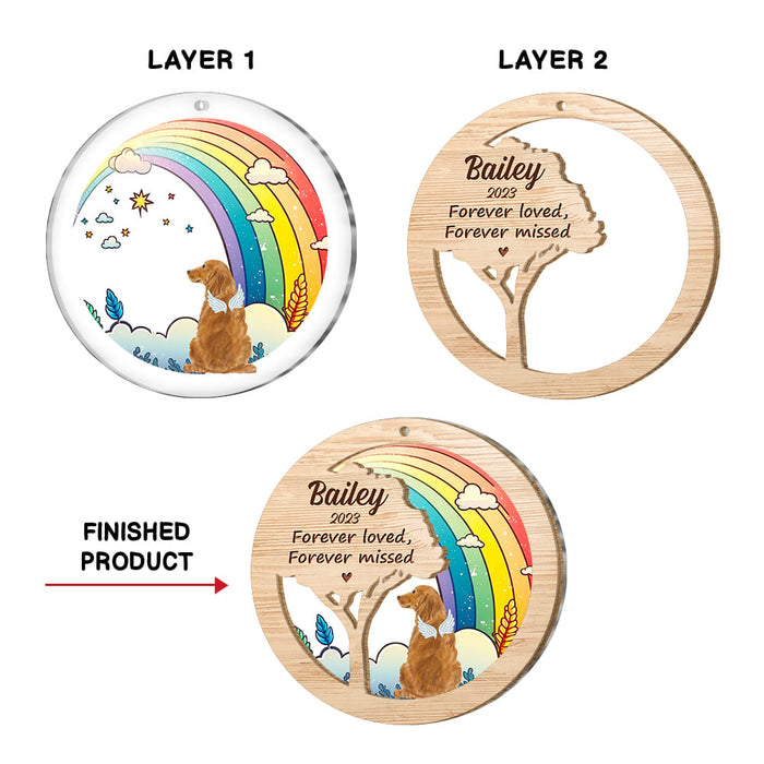 Personalized Dog Loss Memorial Forever Loved Forever Missed 2 Layered Mix Ornament 29449 1