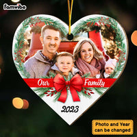 Personalized Christmas Gift Our Family Upload Photo Heart Ornament 29451 thumb 1