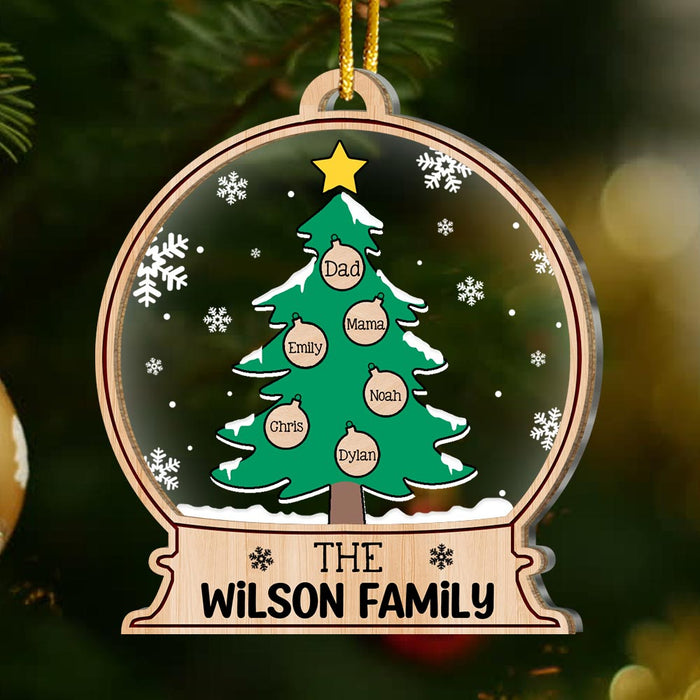 Personalized Gift For Family Christmas Tree 2 Layered Mix Ornament 29452 1