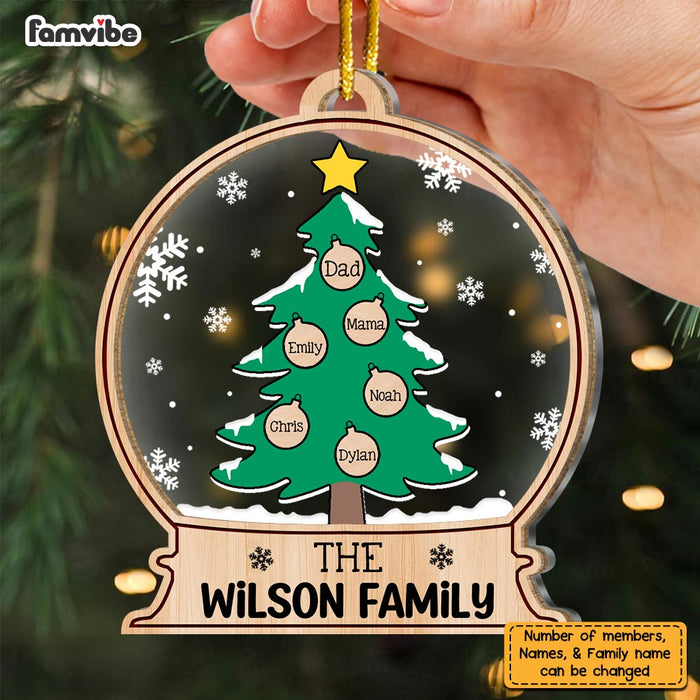 Personalized Gift For Family Christmas Tree 2 Layered Mix Ornament 29452 1
