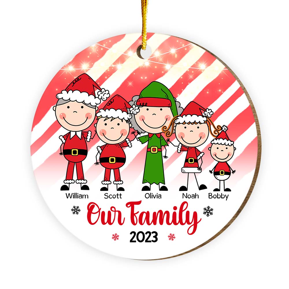 Personalized Gift For Family Christmas Our Family Circle Ornament 29453 Primary Mockup
