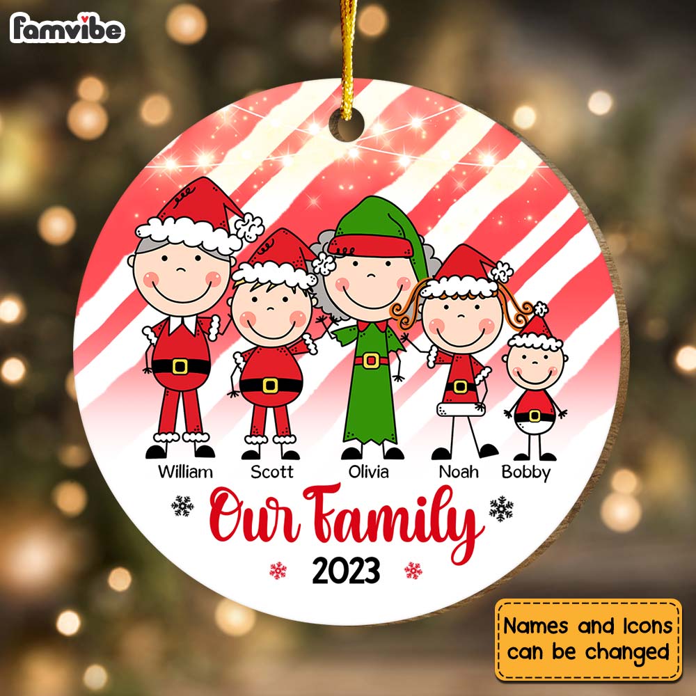 Personalized Gift For Family Christmas Our Family Circle Ornament 29453 Primary Mockup
