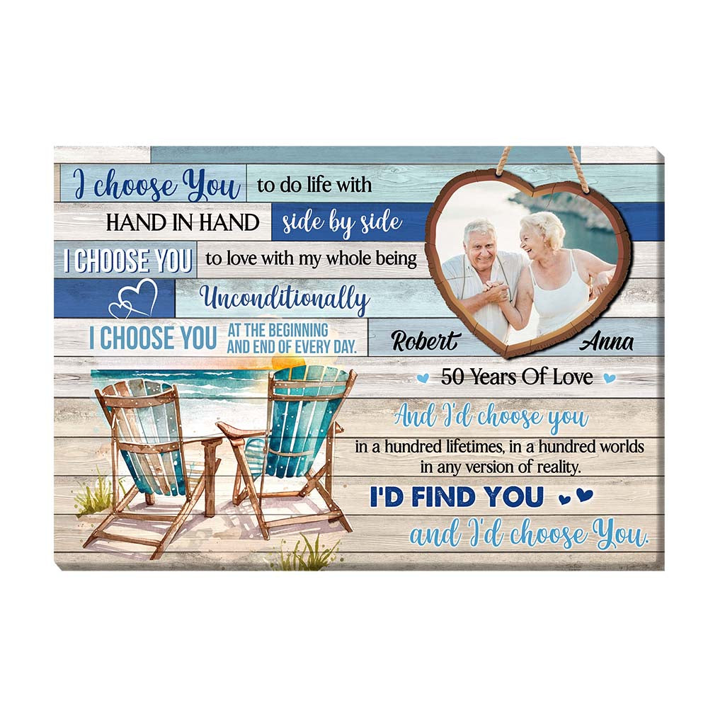 Personalized Anniversary Gift For Couple 50 Years Of Love Canvas 29454 Primary Mockup