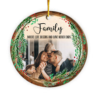 Personalized Gift For Family Christmas Upload Photo Circle Ornament 29457 thumb 1