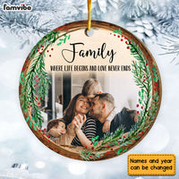 Personalized Gift For Family Christmas Upload Photo Circle Ornament 29457 thumb 1