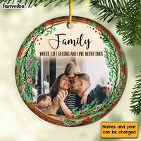 Personalized Gift For Family Christmas Upload Photo Circle Ornament 29457 thumb 1