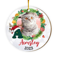 Personalized Meowy Christmas Circle Ornament 29459 thumb 1