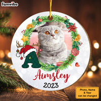 Personalized Meowy Christmas Circle Ornament 29459 thumb 1