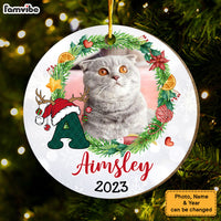 Personalized Meowy Christmas Circle Ornament 29459 thumb 1