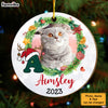 Personalized Meowy Christmas Circle Ornament 29459 1