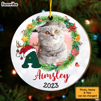 Personalized Meowy Christmas Circle Ornament 29459 thumb 1