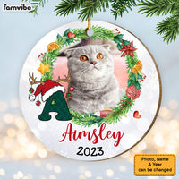 Personalized Meowy Christmas Circle Ornament 29459 thumb 1