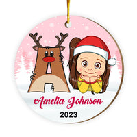Personalized Gift For Granddaughter Christmas Alphabet Circle Ornament 29460 thumb 1