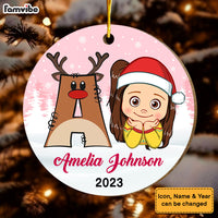 Personalized Gift For Granddaughter Christmas Alphabet Circle Ornament 29460 thumb 1