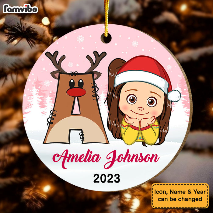Personalized Gift For Granddaughter Christmas Alphabet Circle Ornament 29460 1