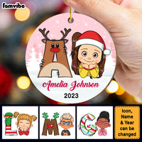 Personalized Gift For Granddaughter Christmas Alphabet Circle Ornament 29460 thumb 1