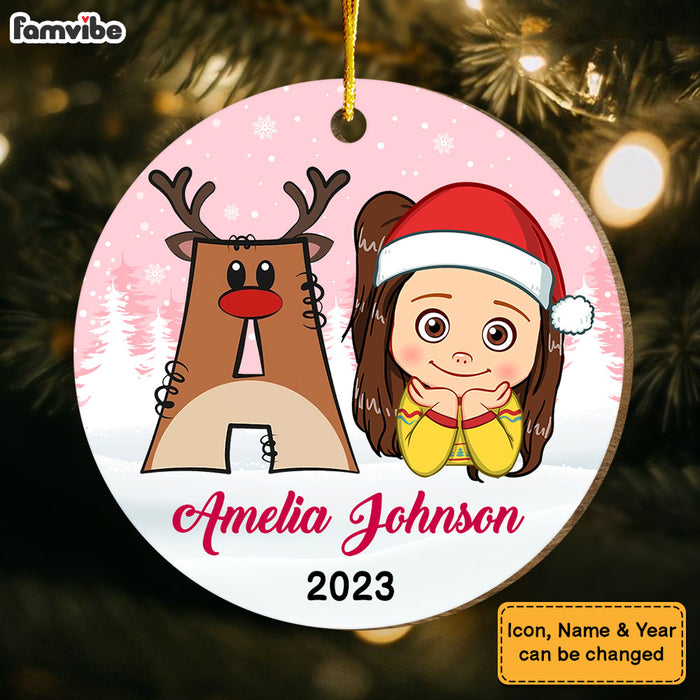 Personalized Gift For Granddaughter Christmas Alphabet Circle Ornament 29460 1