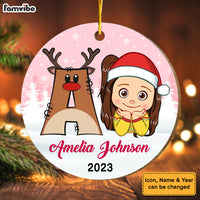 Personalized Gift For Granddaughter Christmas Alphabet Circle Ornament 29460 thumb 1