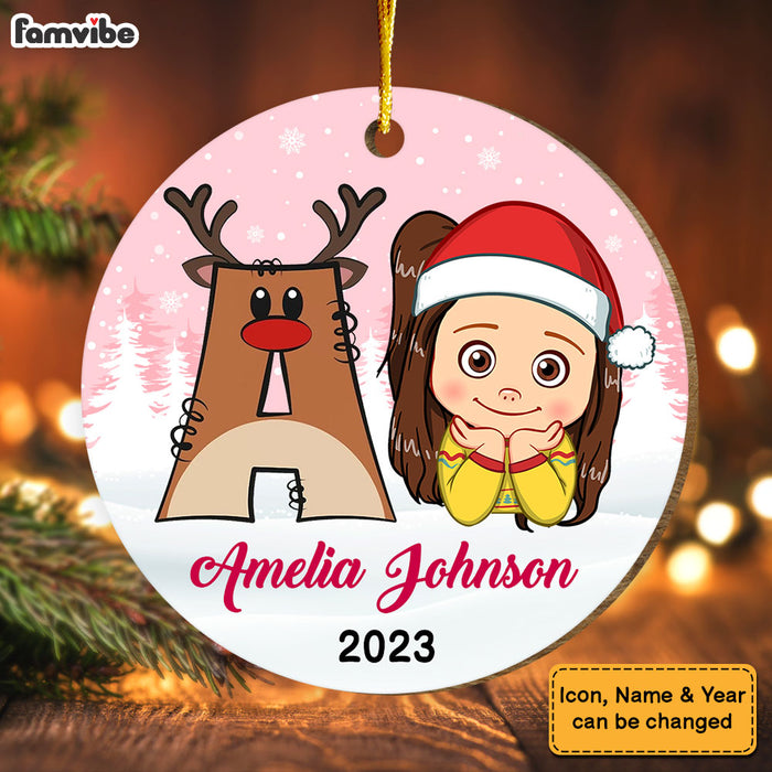 Personalized Gift For Granddaughter Christmas Alphabet Circle Ornament 29460 1