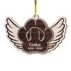 Personalized Ear Line Dog Angel 2 Layered Wood Ornament 29462 1